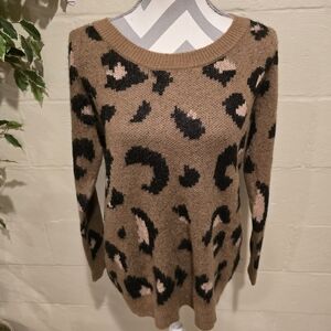 TORRID Leopard Brushed Pullover Sweater Crewneck Longsleeve Size 00 (M/10).